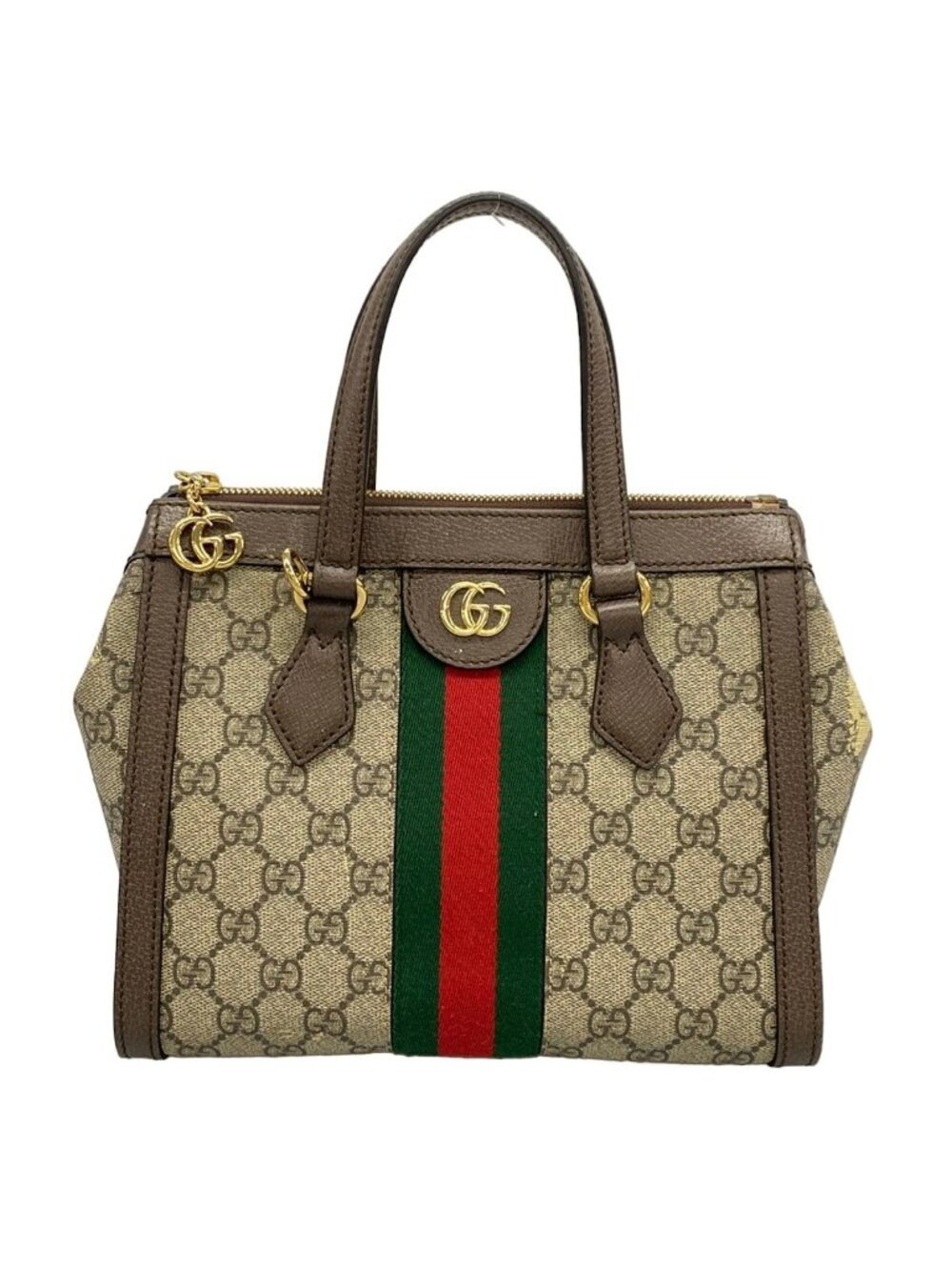 Gucci Handbag Ophidia Beige Dark Brown Leather